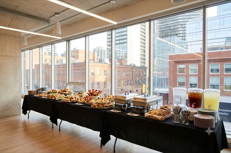 Food Hall with catering spread